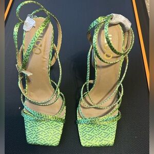 EGO Green Strappy Women's Heels